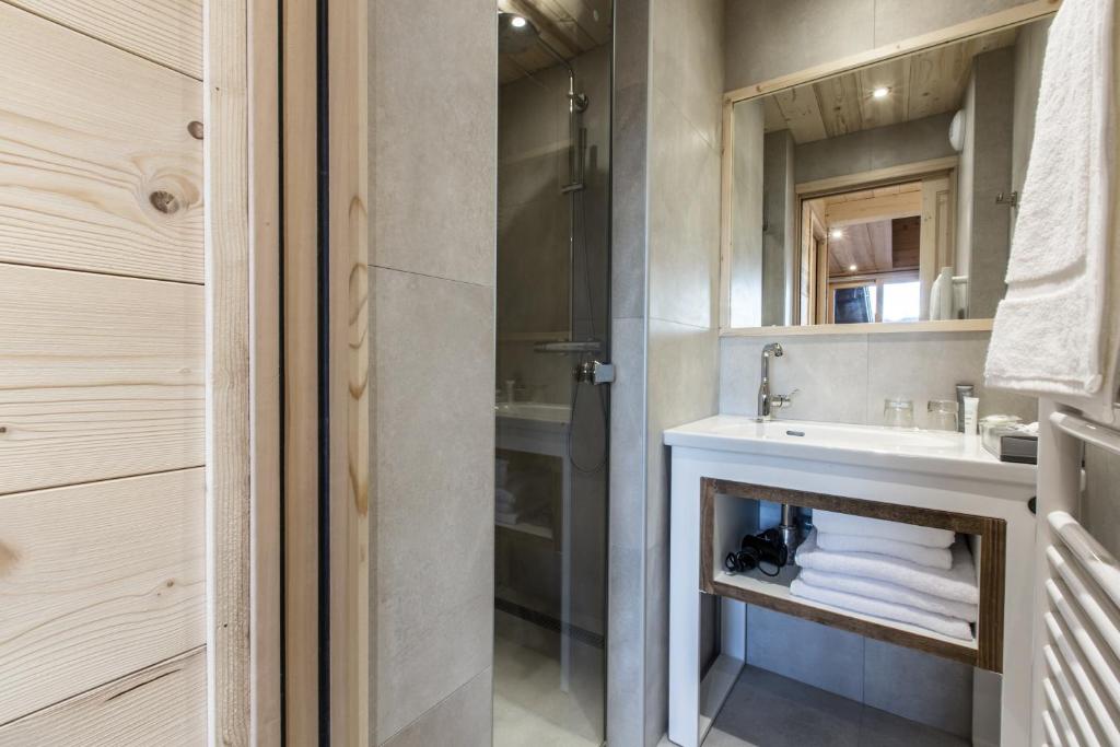 Koupelna v ubytování Hôtel Spa Crychar