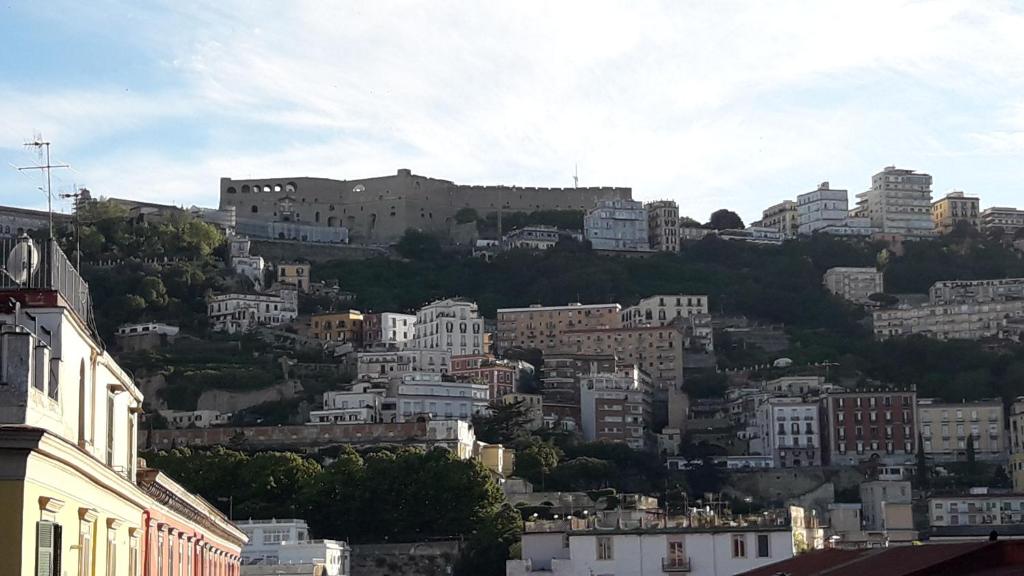 - une vue sur une ville avec des bâtiments sur une colline dans l'établissement A due passi da Dante, à Naples