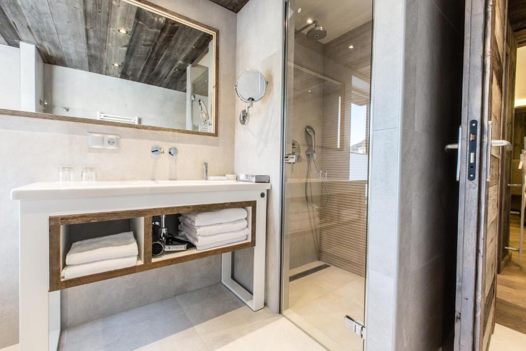 Koupelna v ubytování Hôtel Spa Crychar