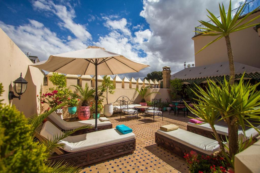 Uma área de estar em Riad Fes Baraka