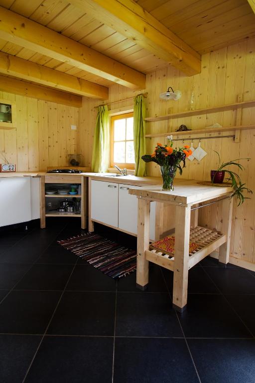 Kuchyň nebo kuchyňský kout v ubytování Alpi Giulie Chalets