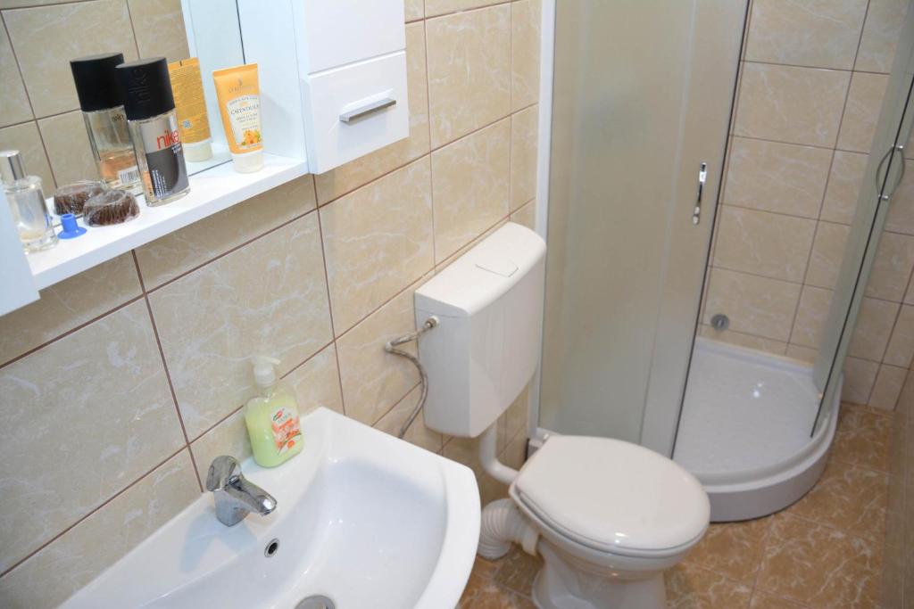 Koupelna v ubytování Apartment Biser