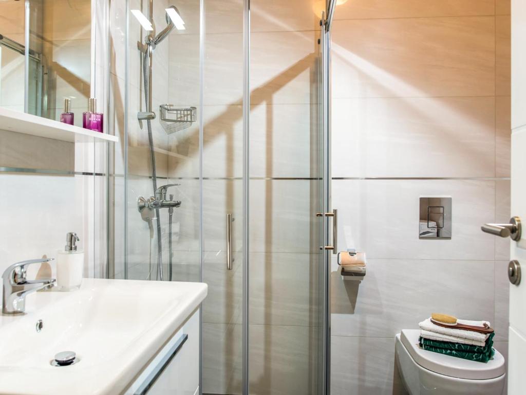 Koupelna v ubytování Apartment Svea - free parking