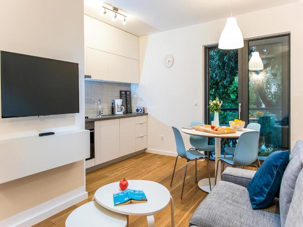 Kuchyň nebo kuchyňský kout v ubytování Apartment Svea - free parking