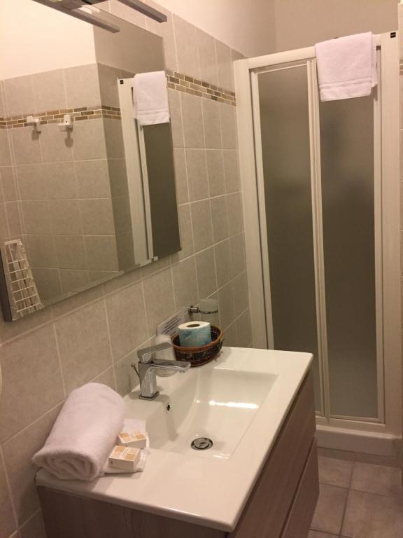 Koupelna v ubytování Hotel Le Palme