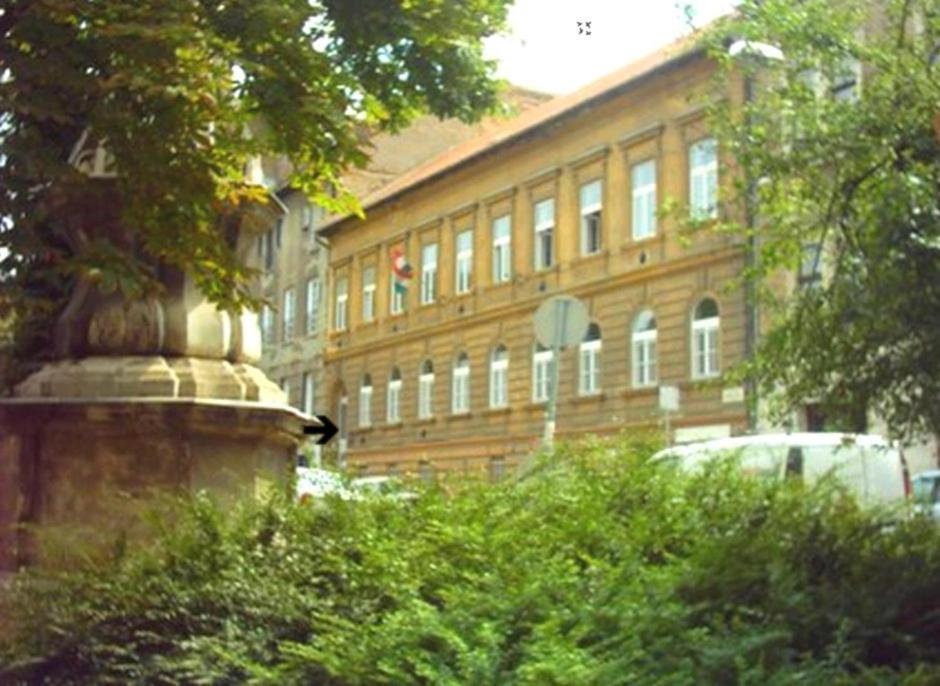 un edificio frente a un edificio con un árbol en Season Hostel, en Budapest