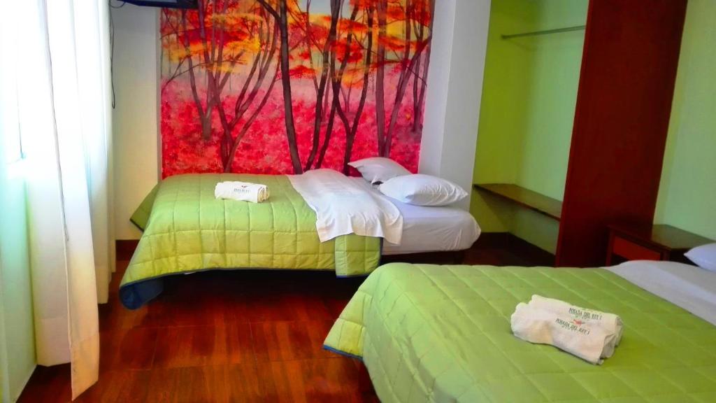 Postel nebo postele na pokoji v ubytování La Posada del Rey - Lima Airport Hostel