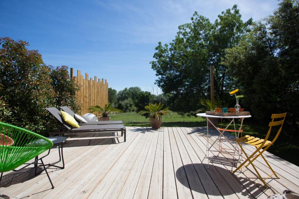 Zahrada ubytování Domaine Mejan