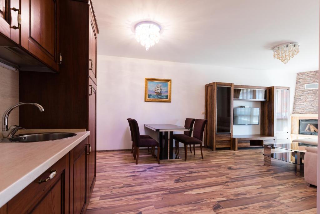 Kuchyň nebo kuchyňský kout v ubytování Boutique Apart Hotel Versis
