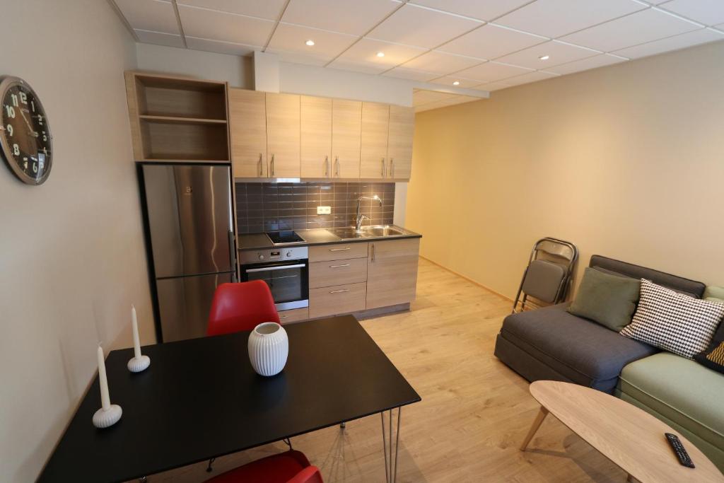 Kuchyň nebo kuchyňský kout v ubytování K16Apartments