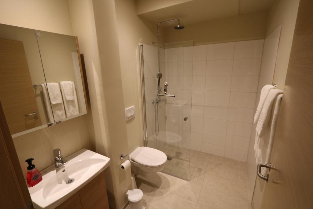 Koupelna v ubytování K16Apartments