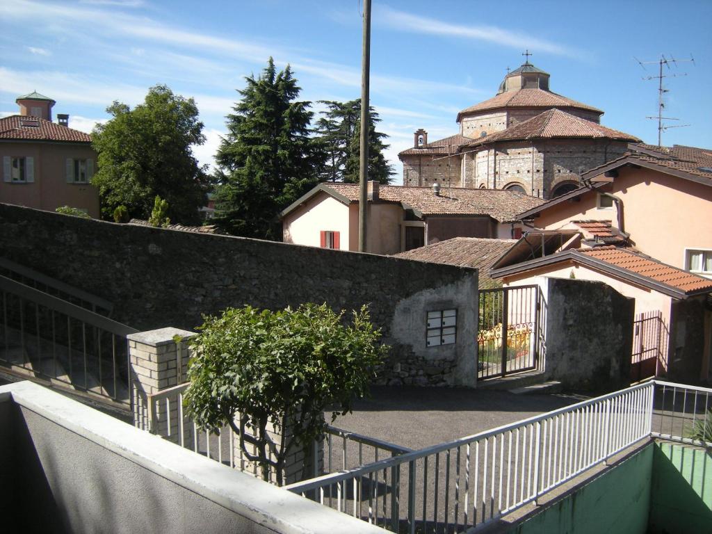 a view from a balcony of a house with a building at Casa Landoni in Mendrisio