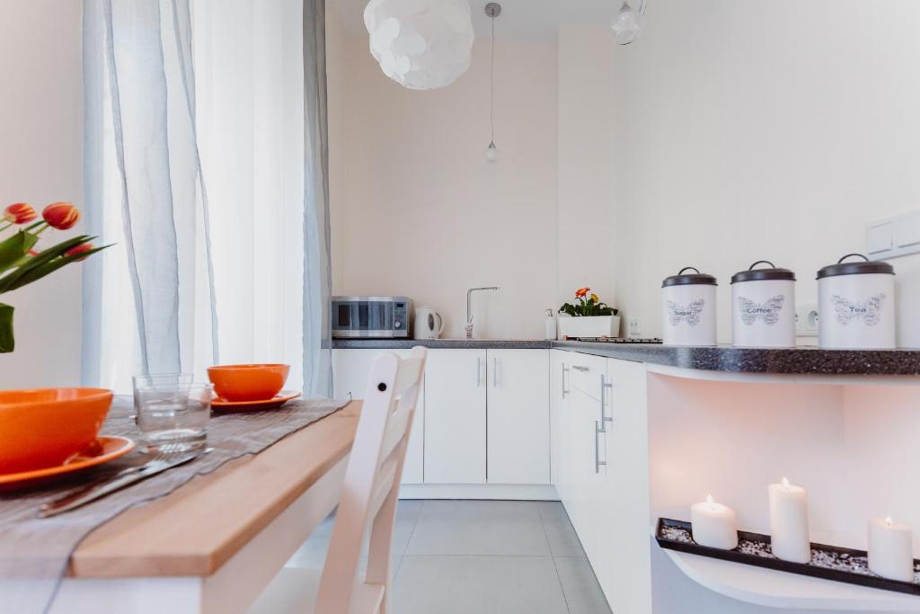 Kuchyňa alebo kuchynka v ubytovaní Garden Apartment