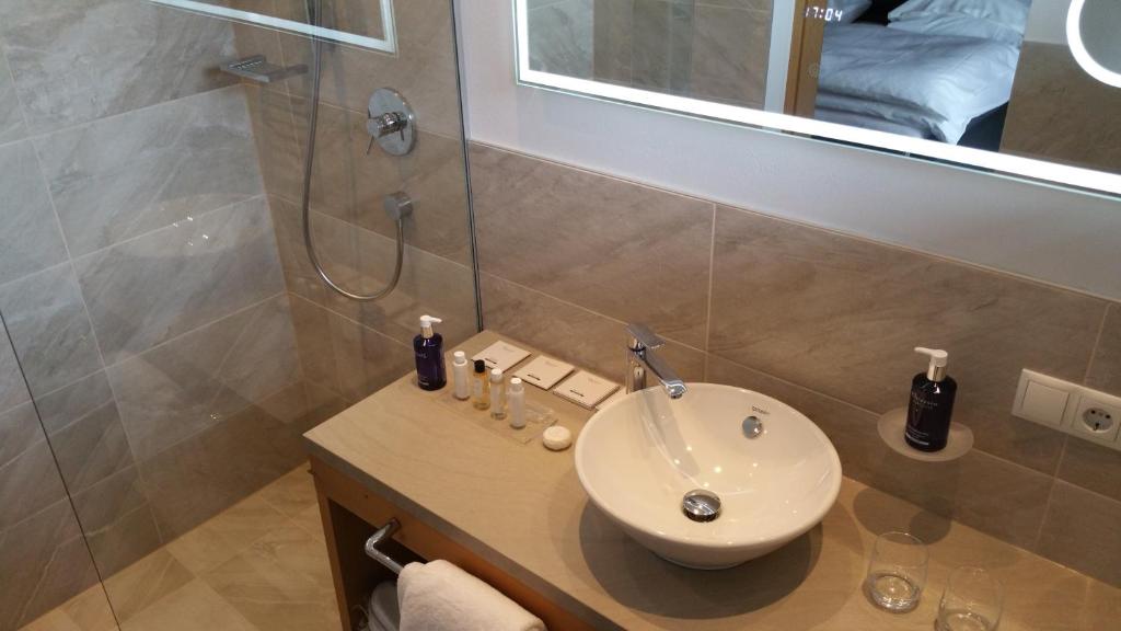 Koupelna v ubytování Hotel Vergeiner