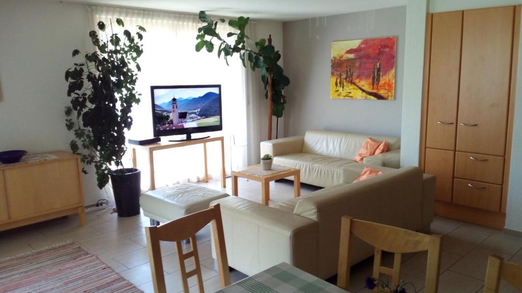 TV a/nebo společenská místnost v ubytování Gästehaus Lutz