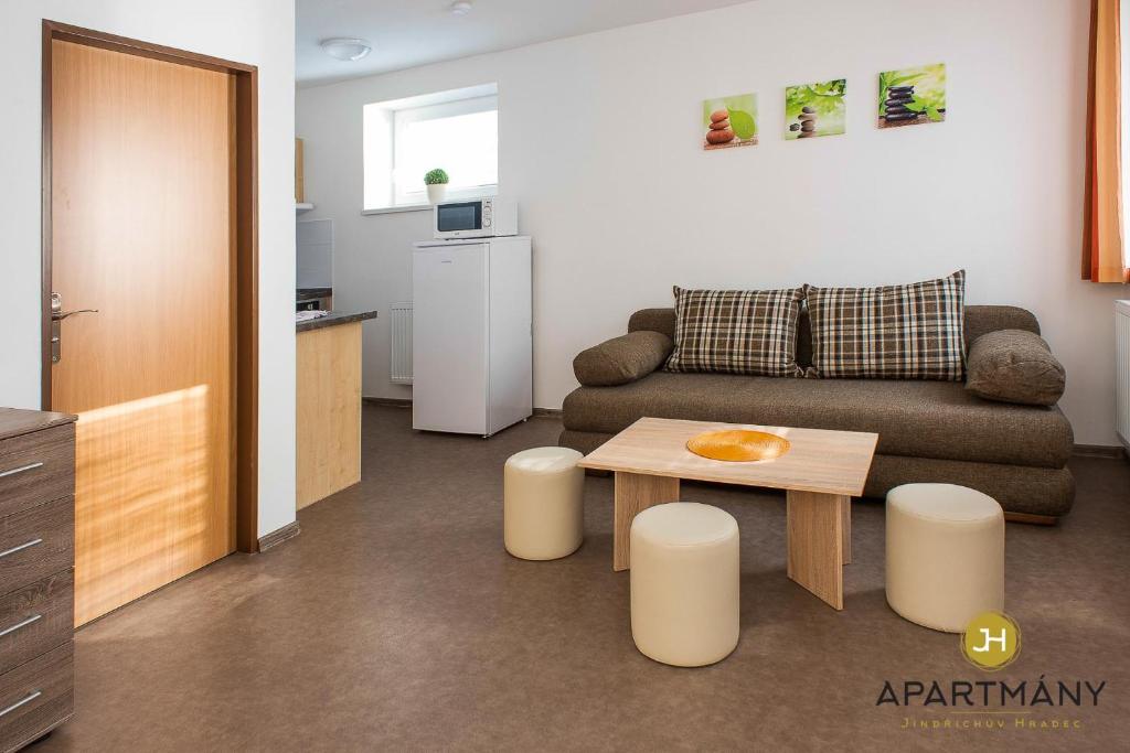 Eldhús eða eldhúskrókur á Apartmány Jindřichův Hradec