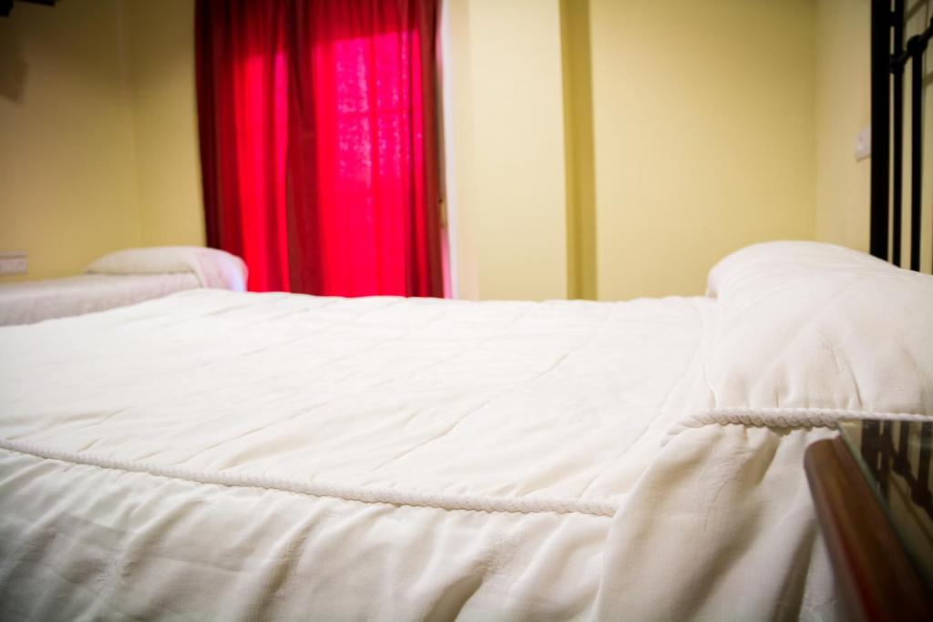 Posteľ alebo postele v izbe v ubytovaní Hostal Restaurante La Curva