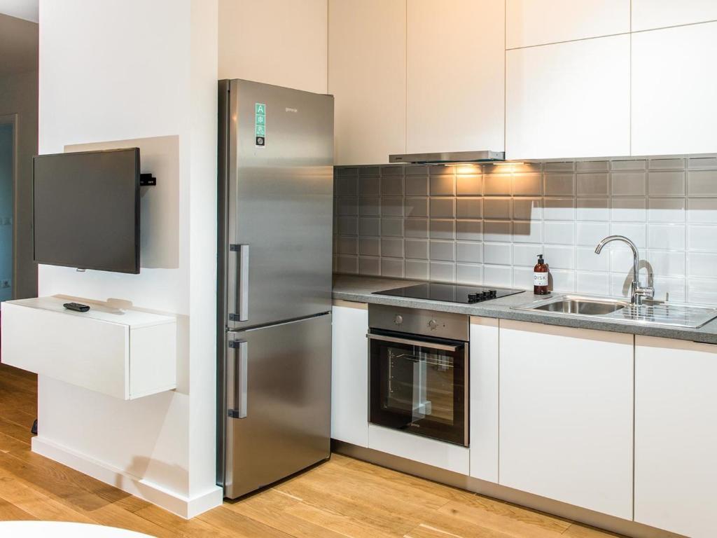 Kuchyň nebo kuchyňský kout v ubytování Apartment Svea - free parking
