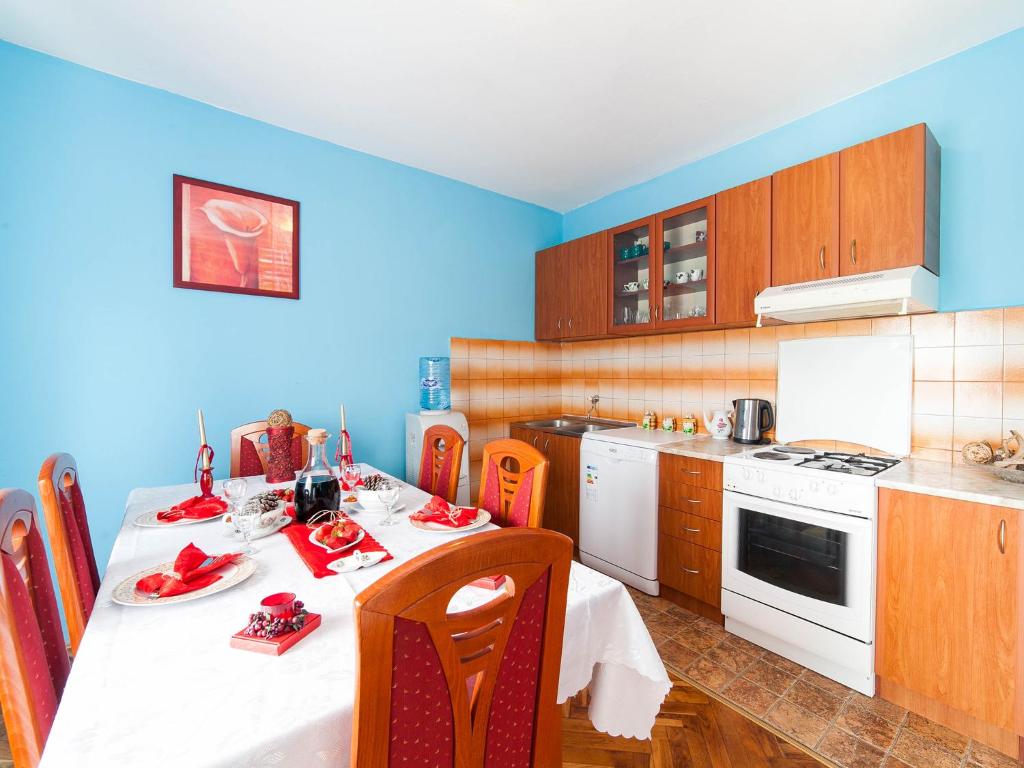 Kuchyň nebo kuchyňský kout v ubytování Holiday House Stari Volat