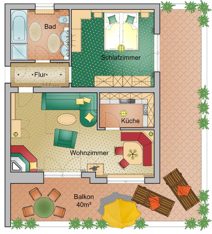Plán poschodí v ubytovaní Appartements Kristall