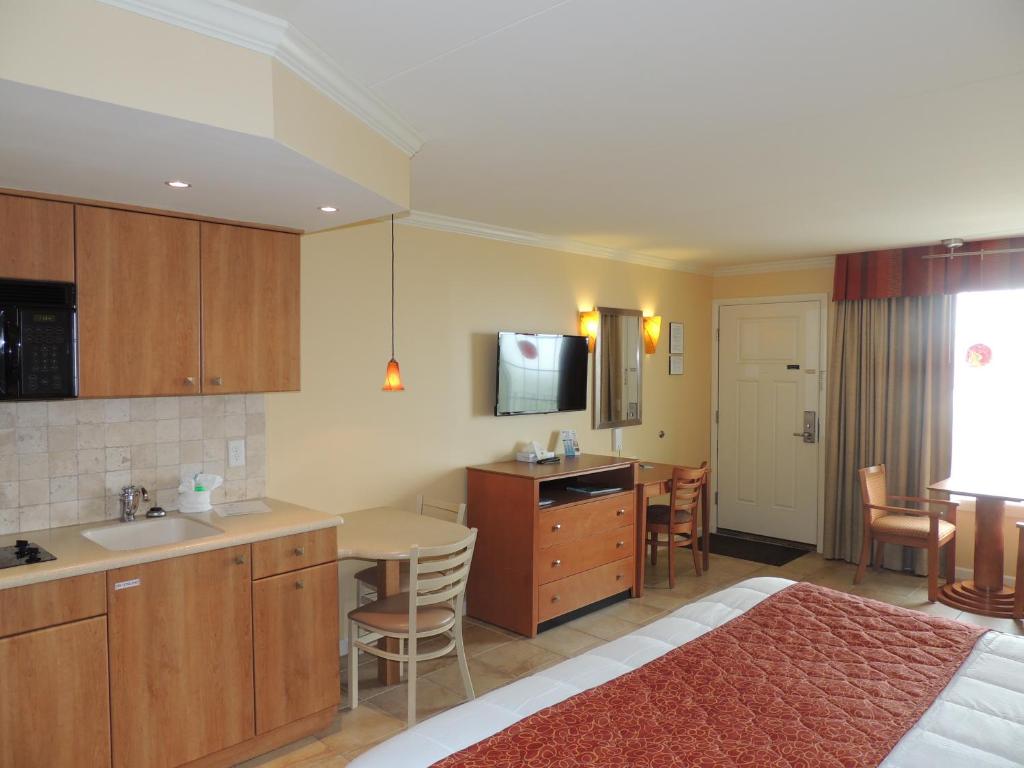 Kuchyň nebo kuchyňský kout v ubytování Fleur de Lis Beach Motel