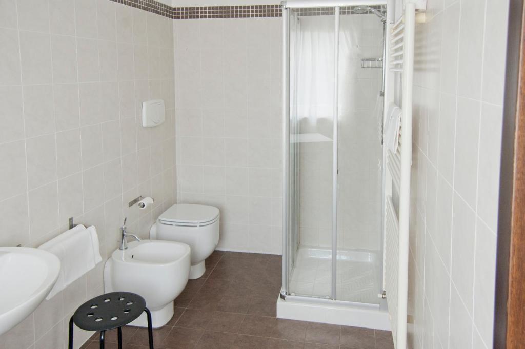Koupelna v ubytování Hotel Leon Bianco