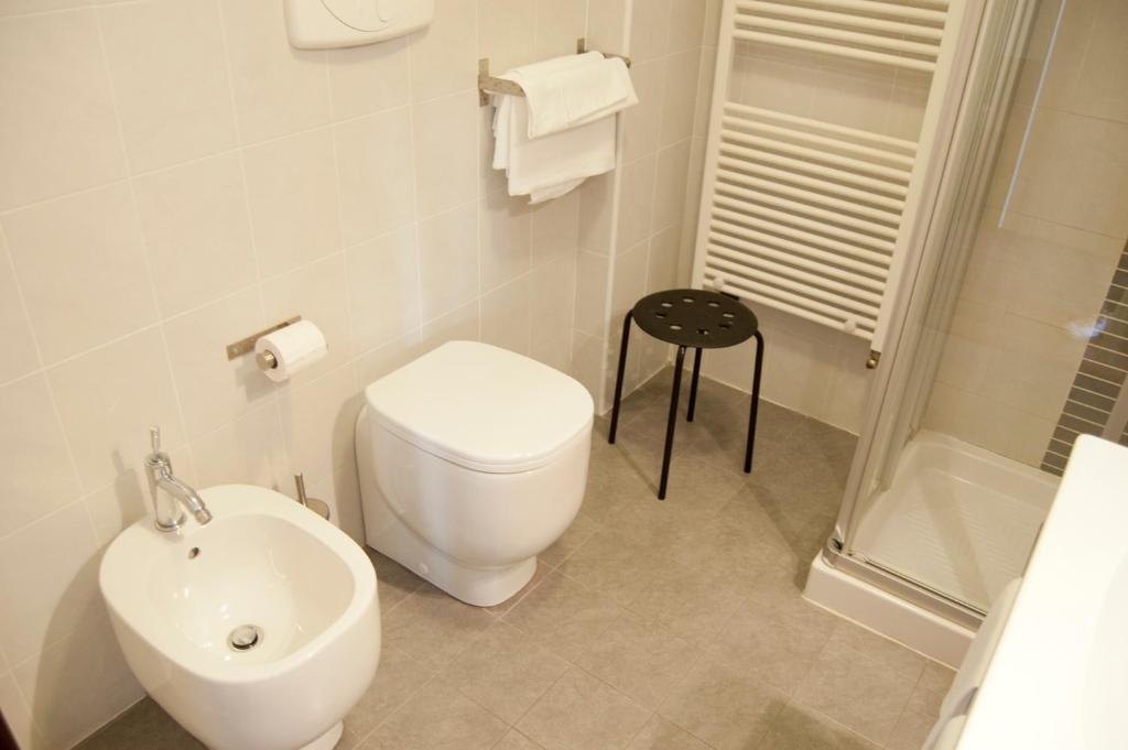 Koupelna v ubytování Hotel Leon Bianco