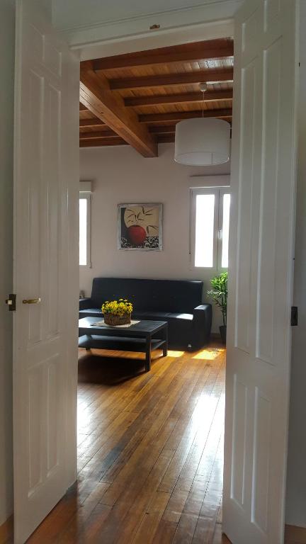 A seating area at Cruces de Iria