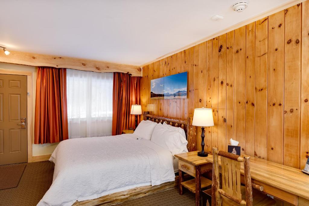 Voodi või voodid majutusasutuse Adirondack Spruce Lodge toas