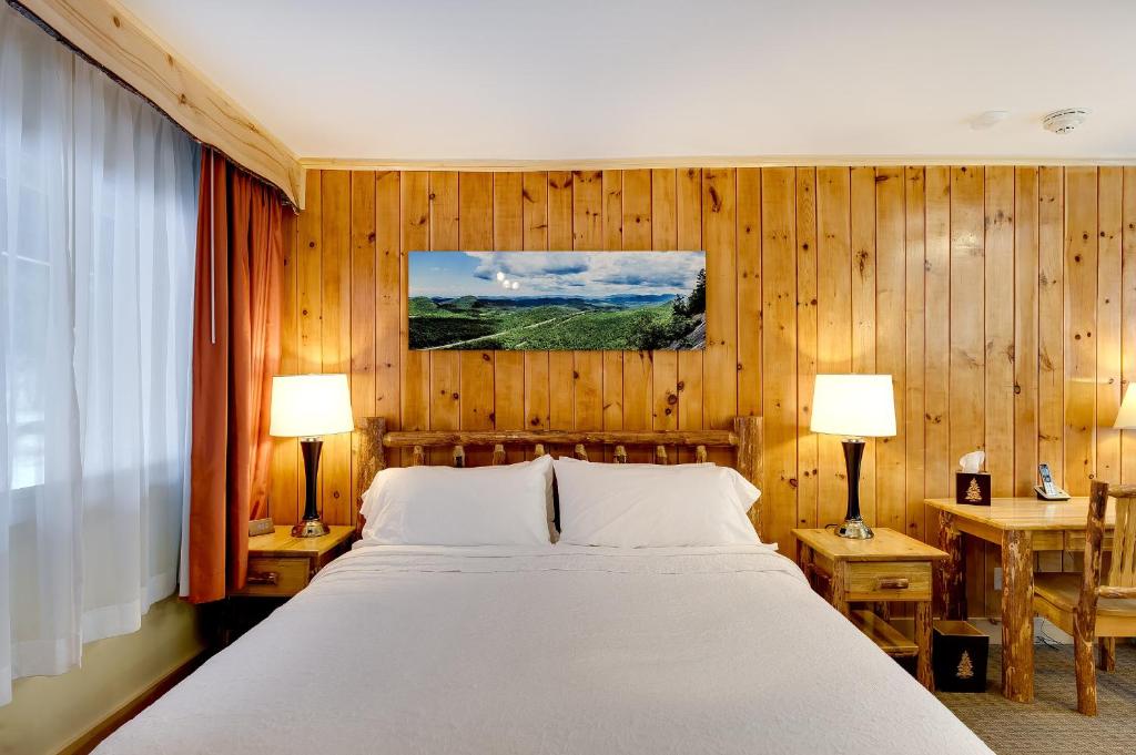 Voodi või voodid majutusasutuse Adirondack Spruce Lodge toas