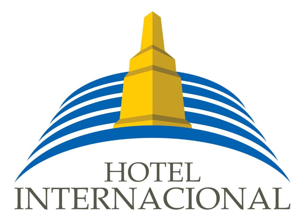 a logo for a hotel international with a tower in the water at Hotel Internacional in Chuy