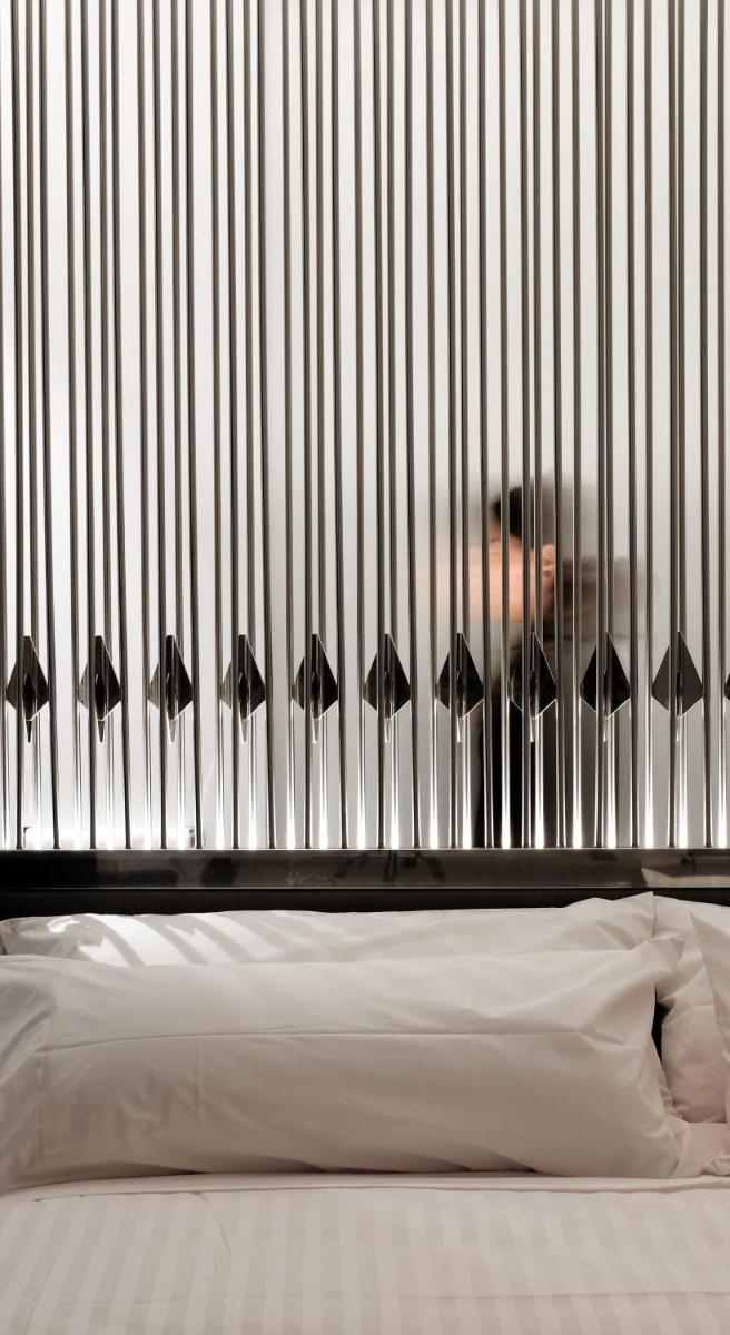Cama o camas de una habitación en Hotel Balneari Termes Orion
