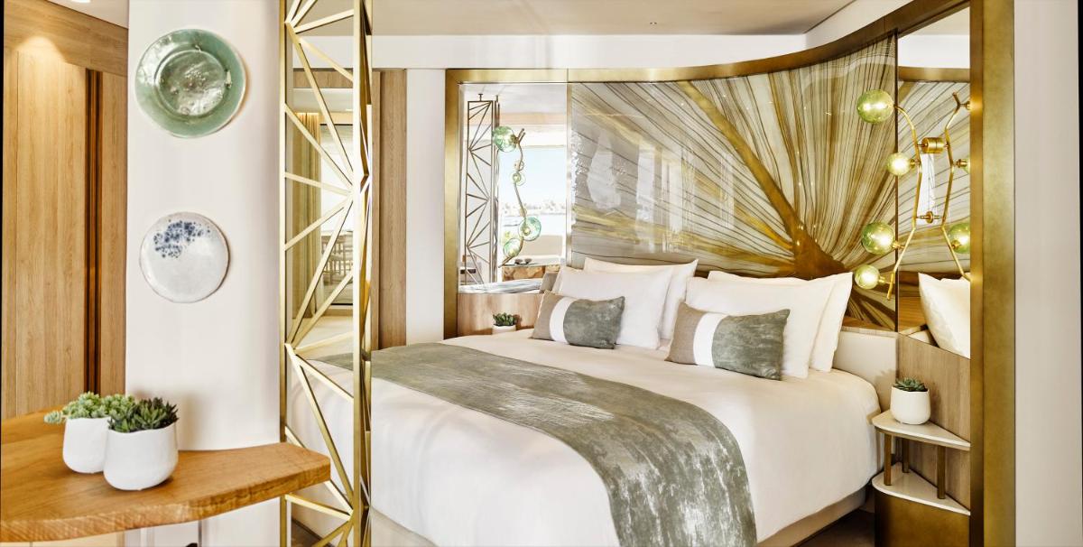 Cama o camas de una habitación en Nobu Hotel Ibiza Bay