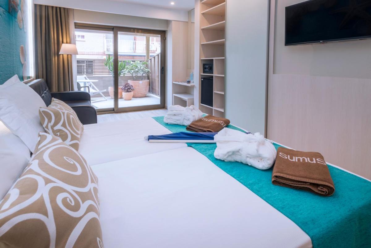 Cama o camas de una habitación en Sumus Hotel Stella and Spa 4S Adults Recommended
