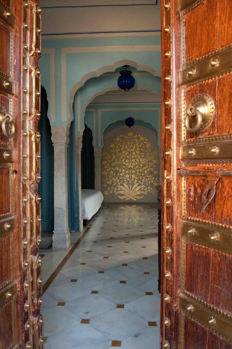 an open door to a room with a bed at Royal Heritage Haveli - By Leisure Hotels in Jaipur