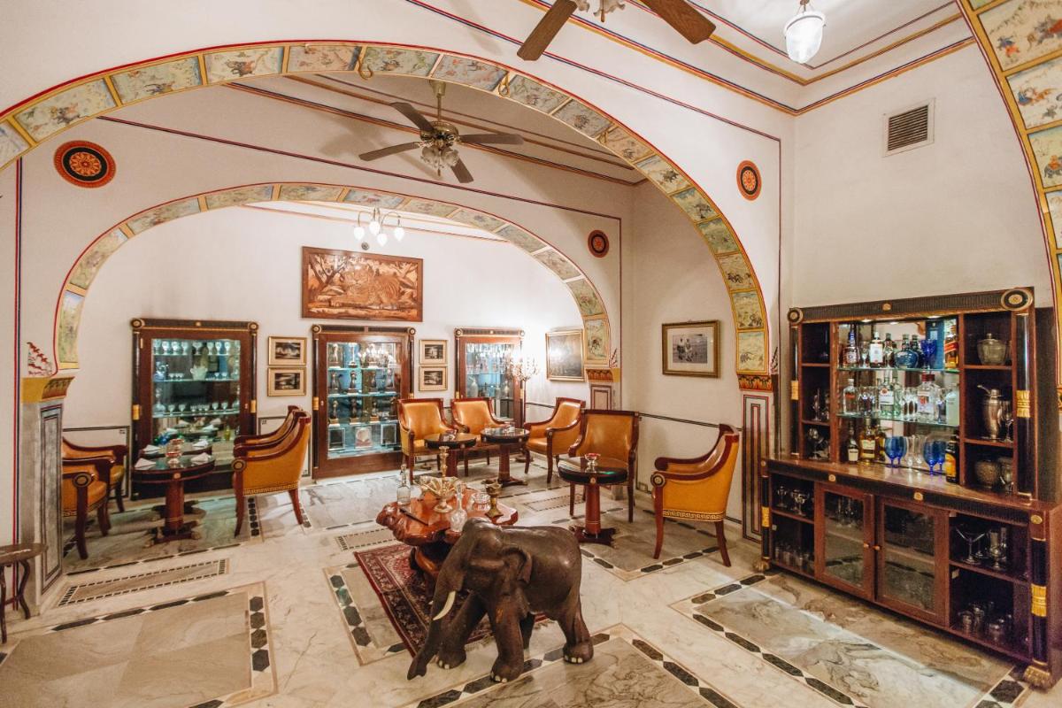 an elephant stands in the middle of a room at The Raj Palace (Small Luxury Hotels of the World) in Jaipur