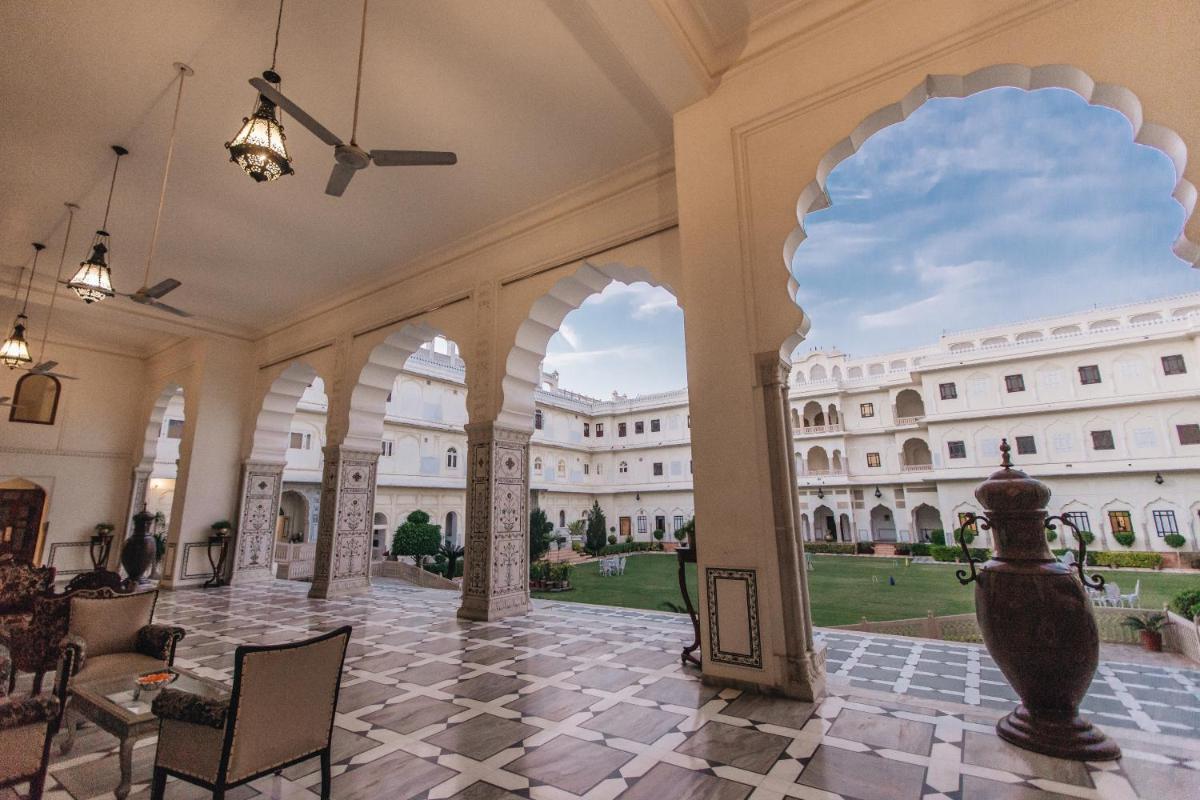 a view of the palace from the lobby of the resort at The Raj Palace (Small Luxury Hotels of the World) in Jaipur