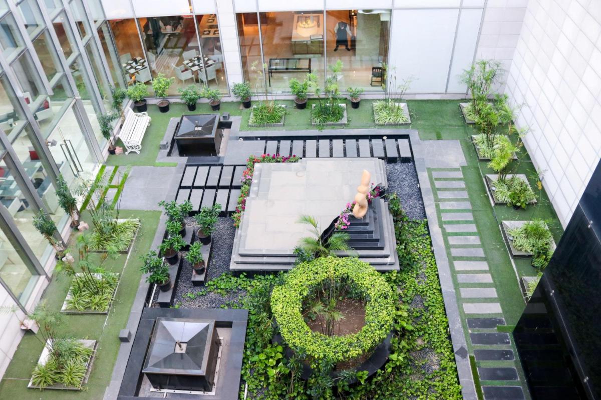 an overhead view of a garden in a building at Radisson Blu Hotel, Greater Noida in Greater Noida