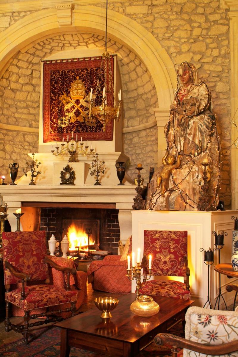 Coin salon dans l'établissement Mas de la Chapelle