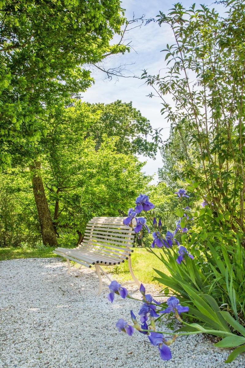 Jardin de l'établissement Logis Hôtel Restaurant Château Bellevue