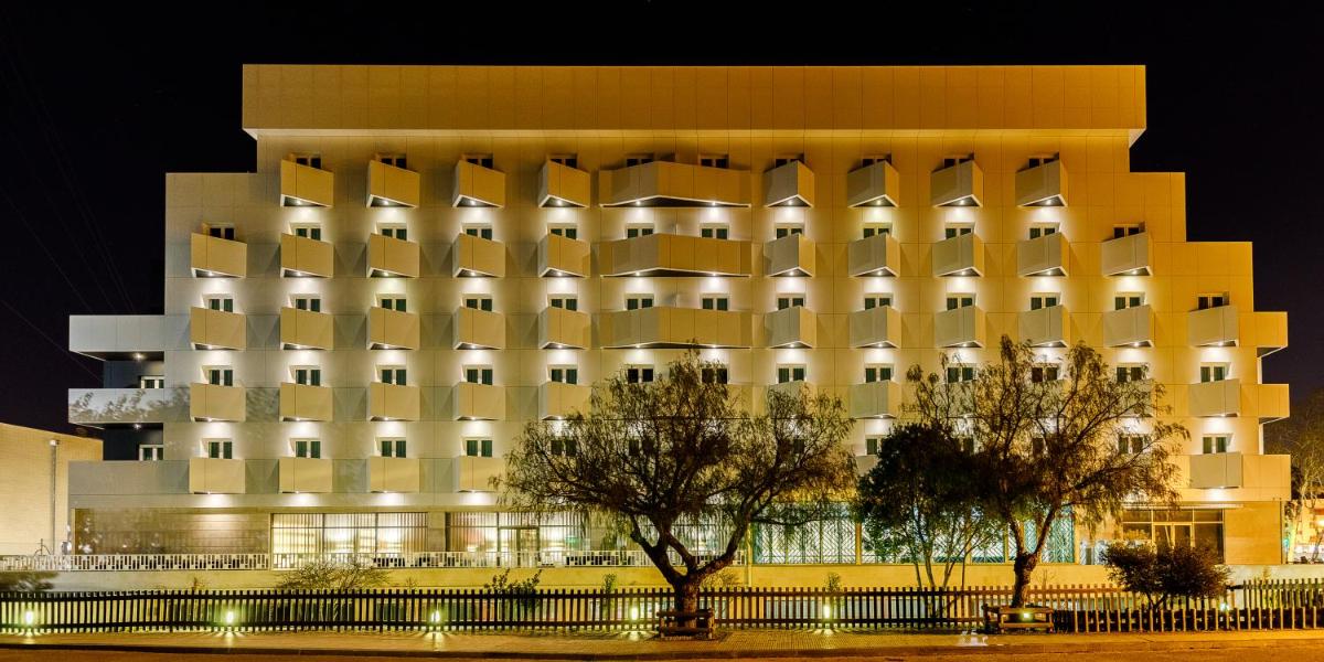 O edifício onde o hotel está situado