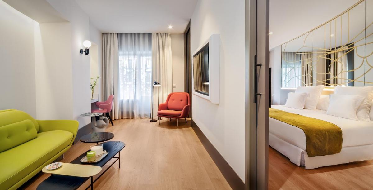 Cama o camas de una habitación en Barceló Torre de Madrid