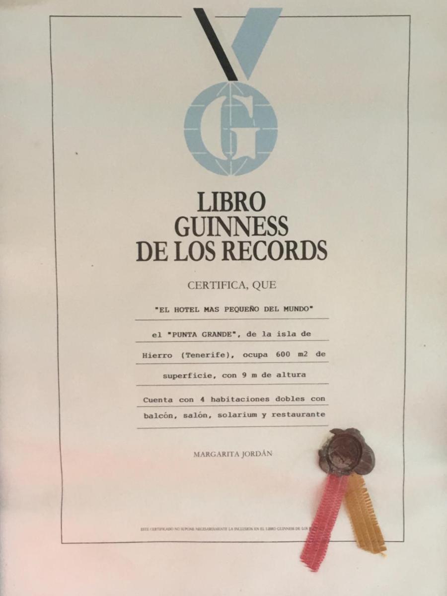 Certificado, premio, señal o documento que está expuesto en Hotel Puntagrande