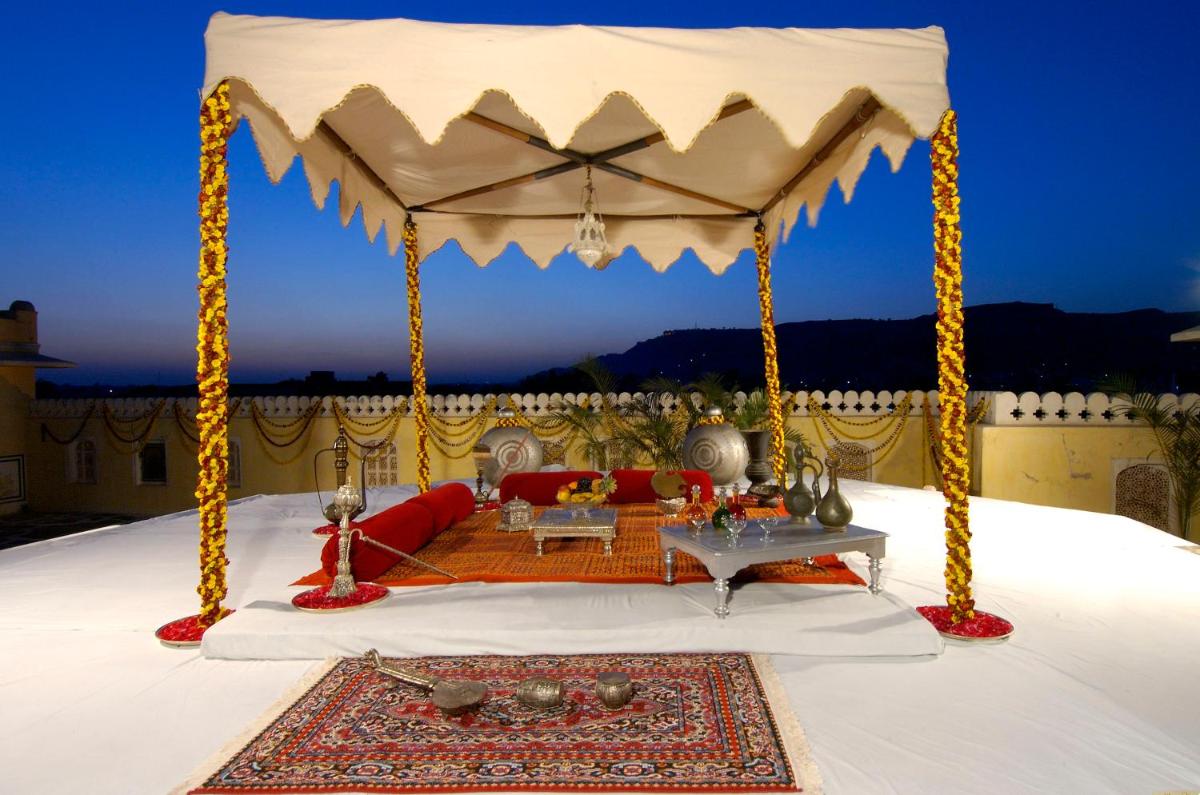 a pavilion on the roof of a house at The Raj Palace (Small Luxury Hotels of the World) in Jaipur