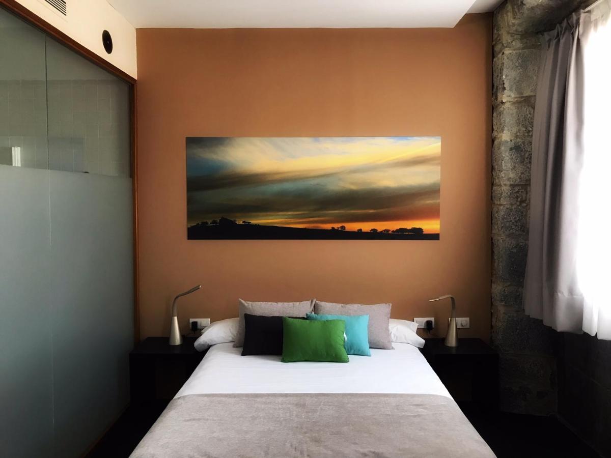Cama o camas de una habitación en Hotel Balneario Orduña Plaza