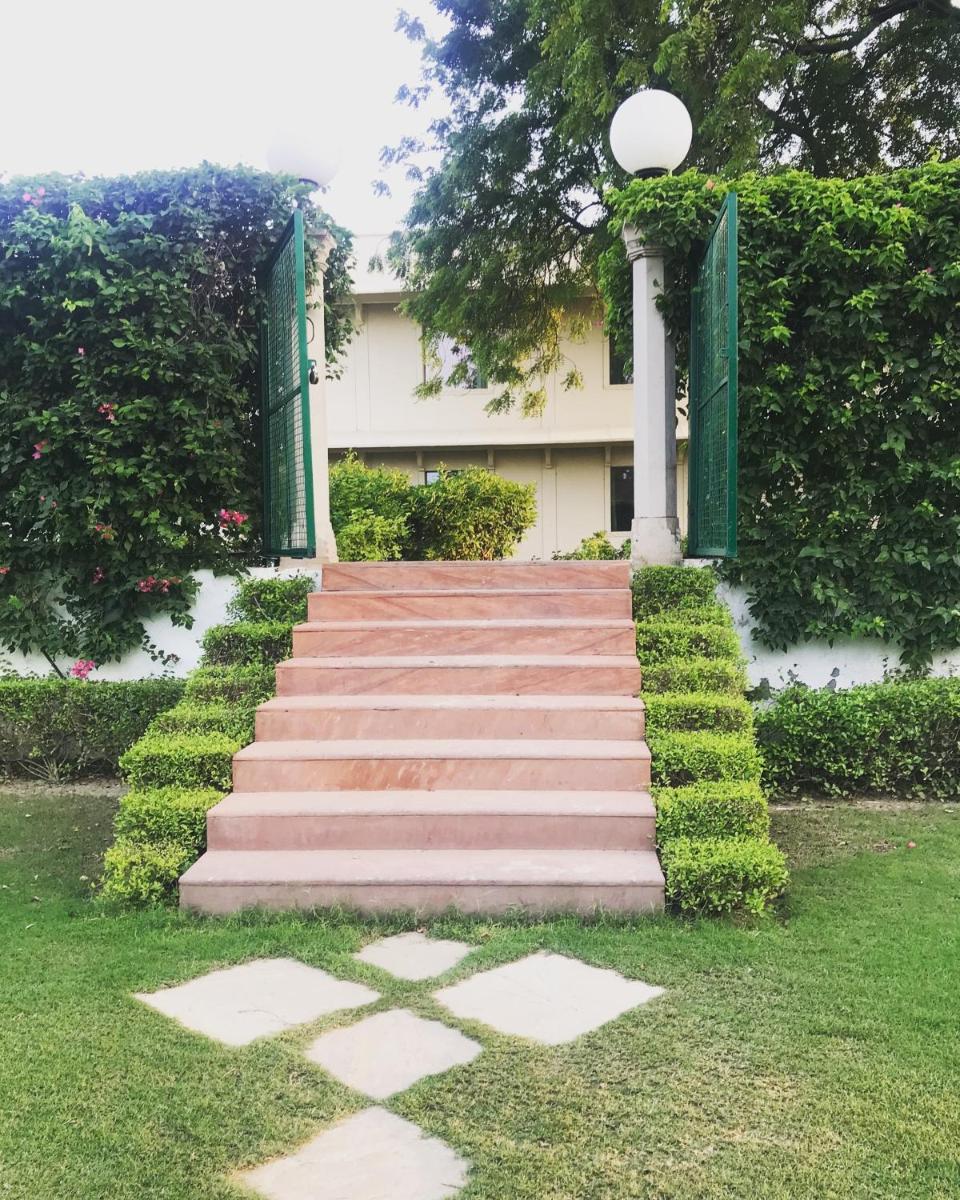 a set of stairs leading to a building at Trident Agra in Agra