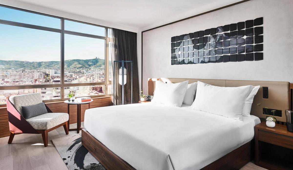 Cama o camas de una habitación en Nobu Hotel Barcelona