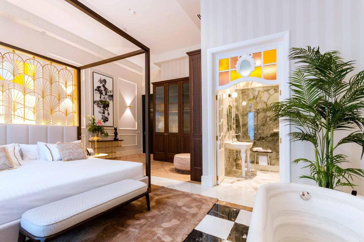 Cama o camas de una habitación en MYR Palacio Vallier