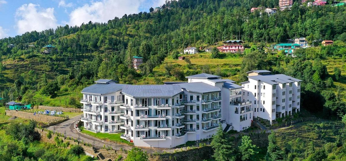 an aerial view of a large building on a hill at Welcomhotel by ITC Hotels, Shimla in Shimla