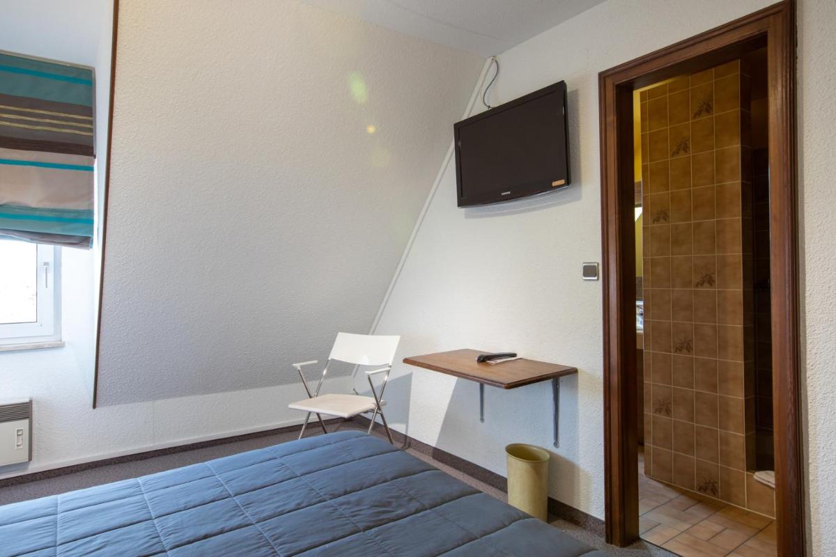Télévision ou salle de divertissement dans l'établissement Hôtel Restaurant et Spa Au Tilleul